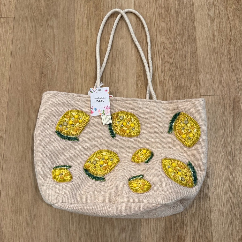 NWT Viral Beaded Lemon Tote